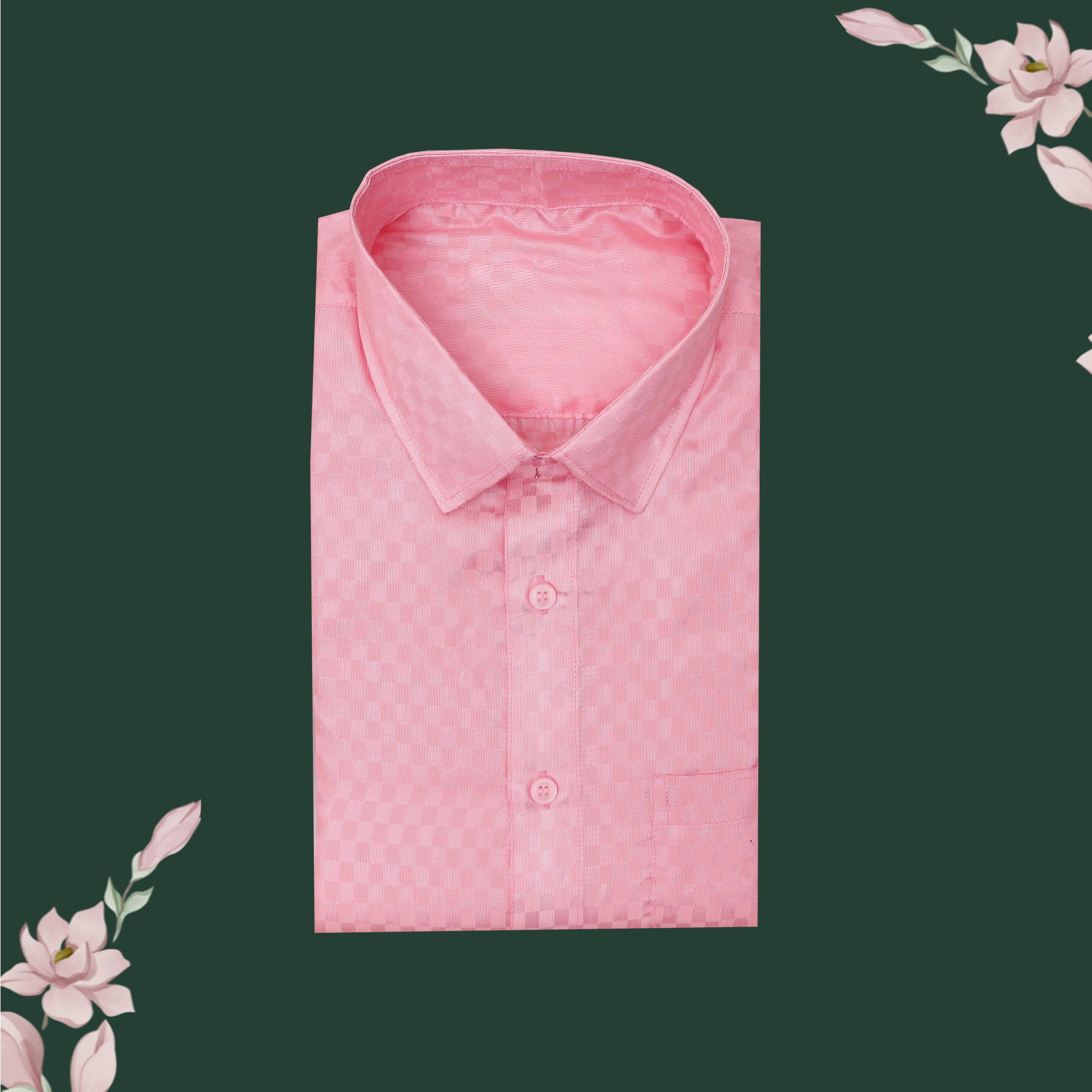 Tissue Silk  – Men’s Shirt & Dhoti Set  Pink Colour With Copper Zari Border