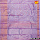 Purple with Copper Floral Design Tussar Silk Saree