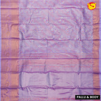 Purple with Copper Floral Design Tussar Silk Saree