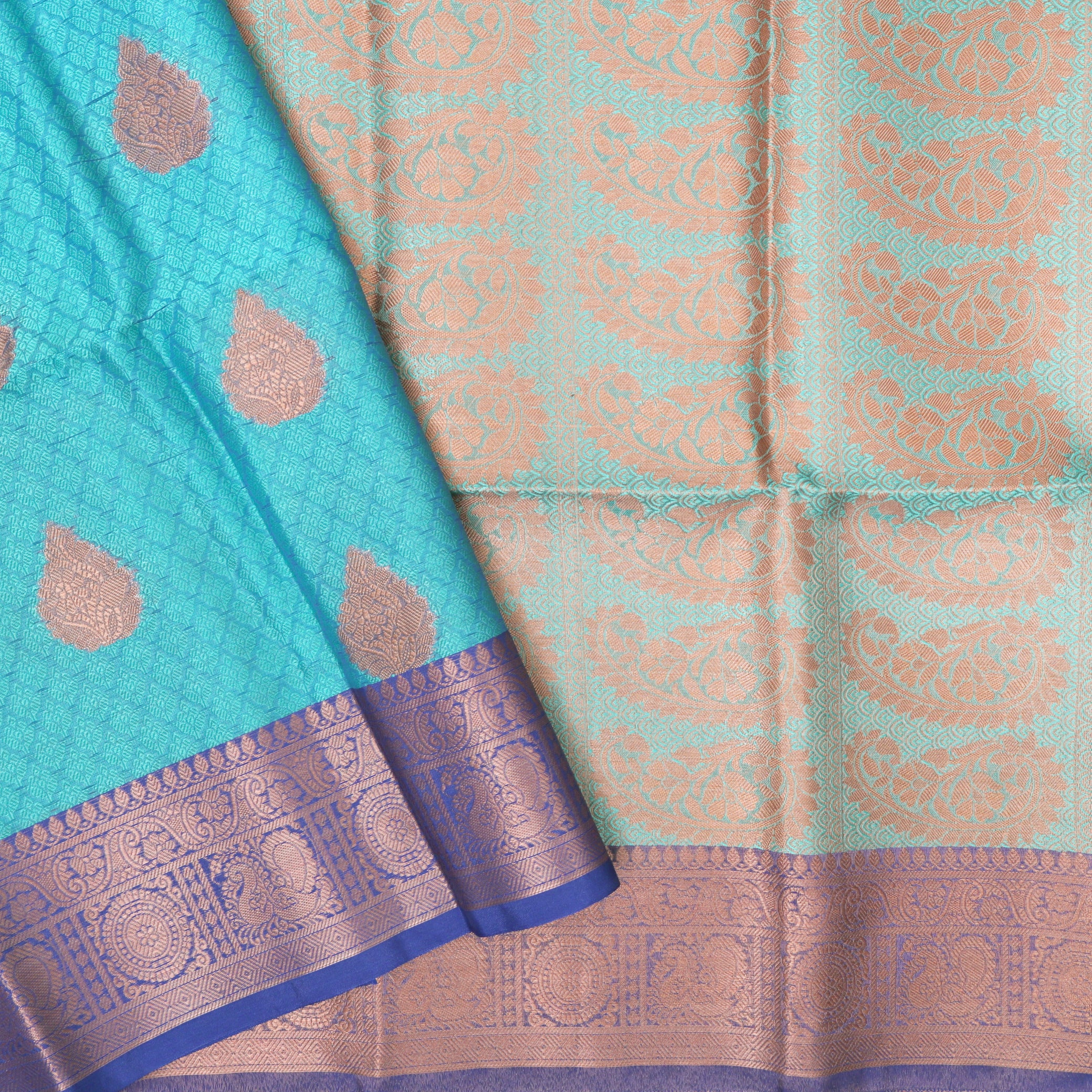 Blue Colour Fancy Weaving Saree