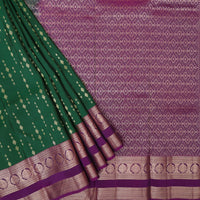 Dark Green With Dark Purple Gold Zari Yuvana Semi Soft Silk Saree
