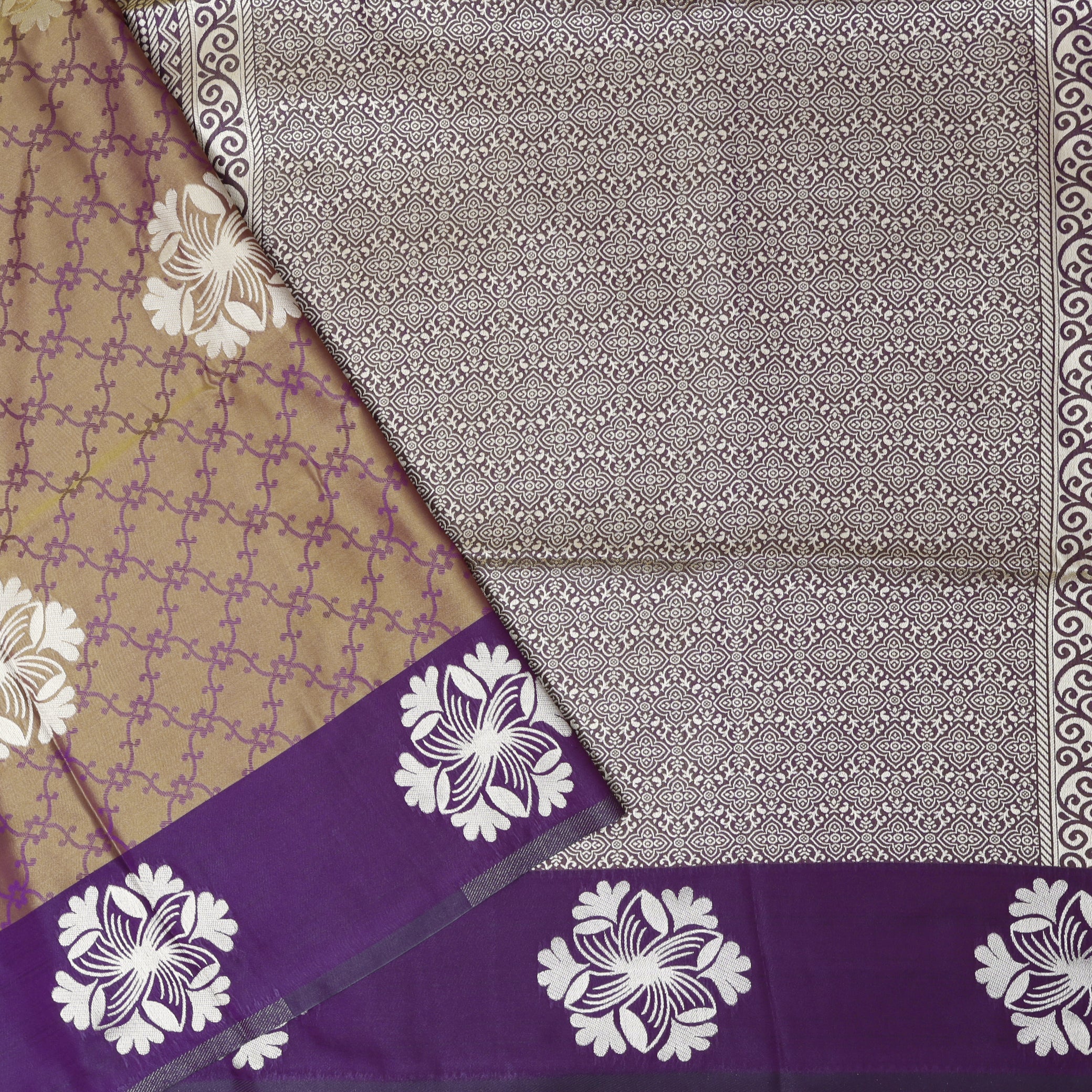 Ten with Grape Soft Silk Saree