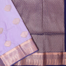 Light Pink with Blue Soft Silk Saree