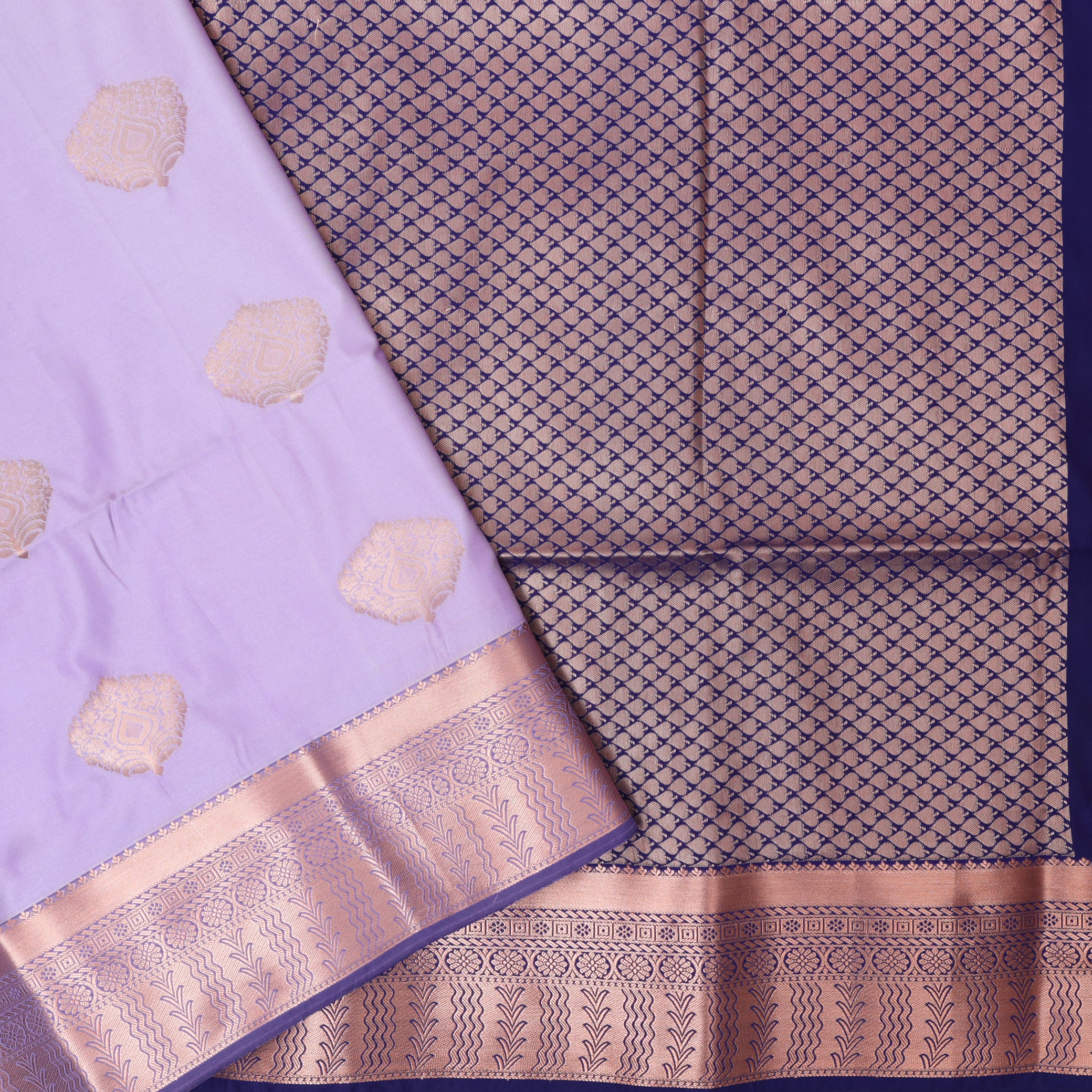 Light Pink with Blue Soft Silk Saree
