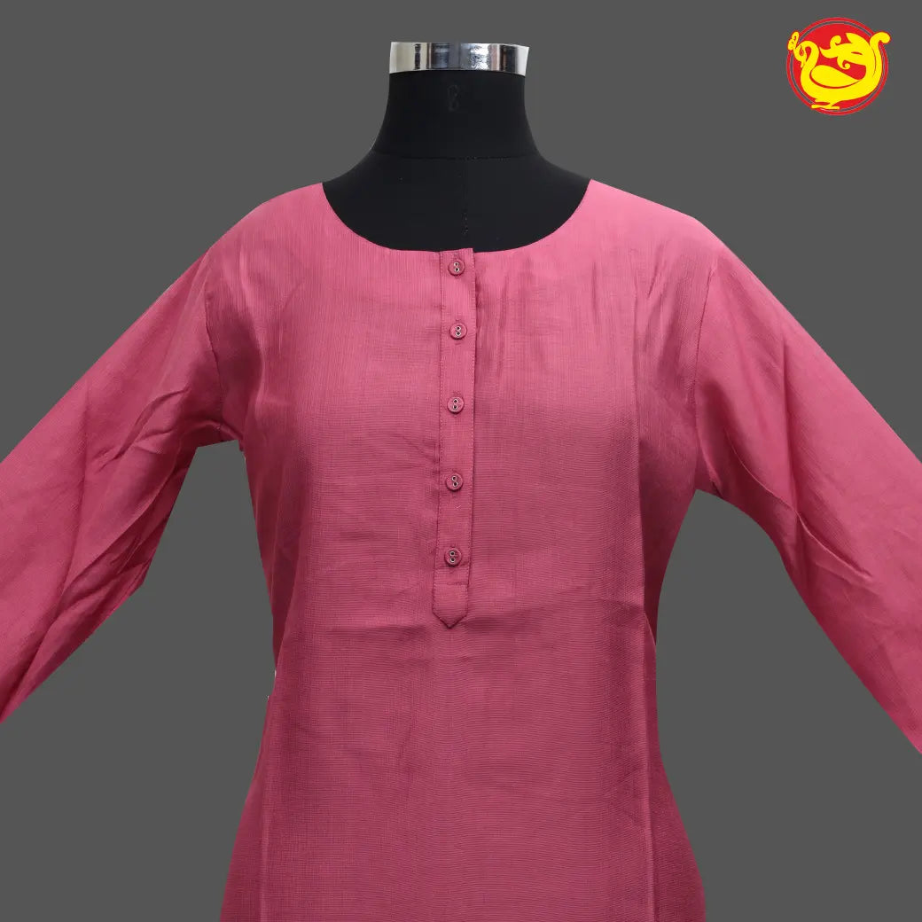 Dark Coral Pink Ladies Branded Readymade Long Top