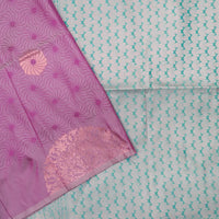 Muted Purple with Aqua Green Soft Silk Saree