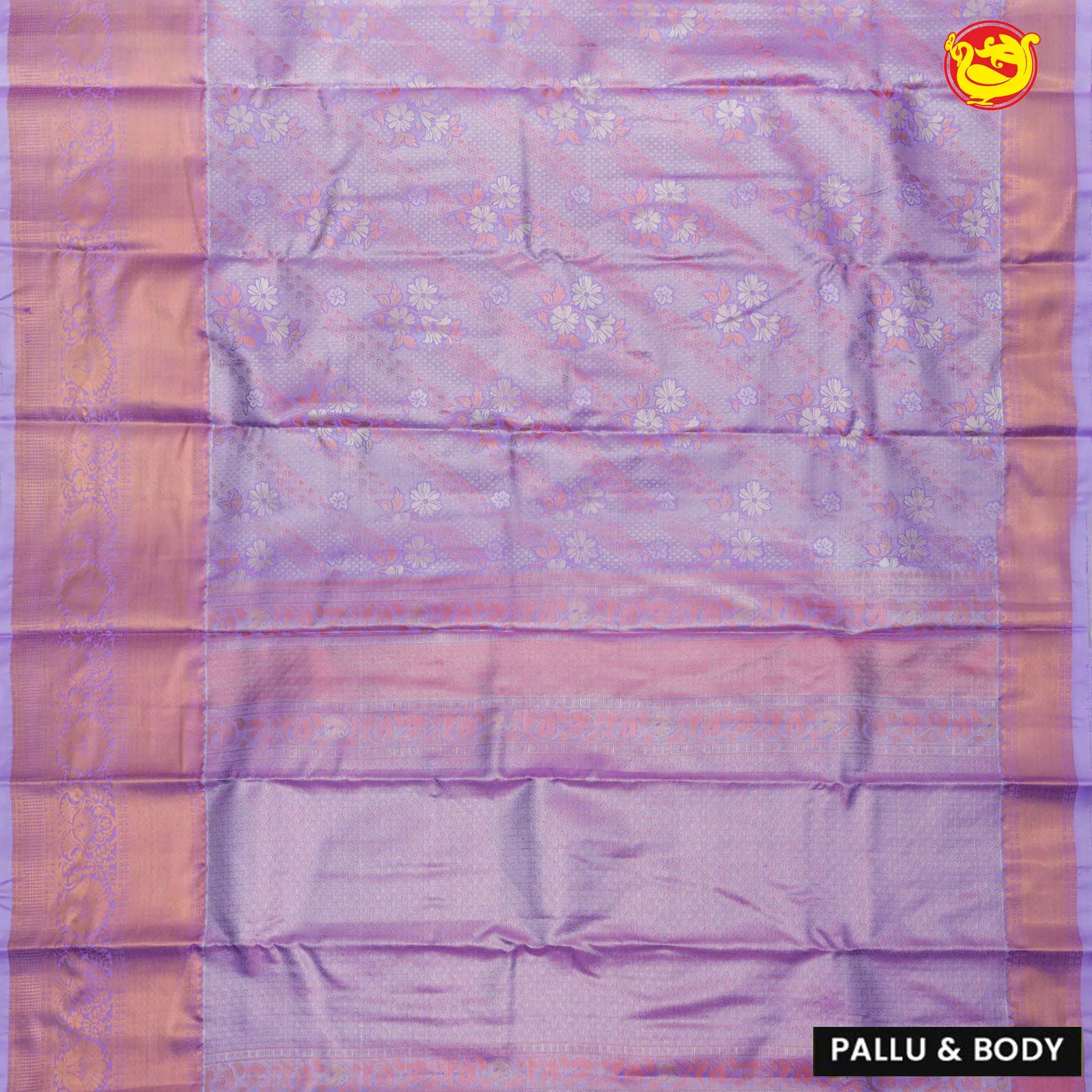 Lavendar semi bridal tissue silk saree