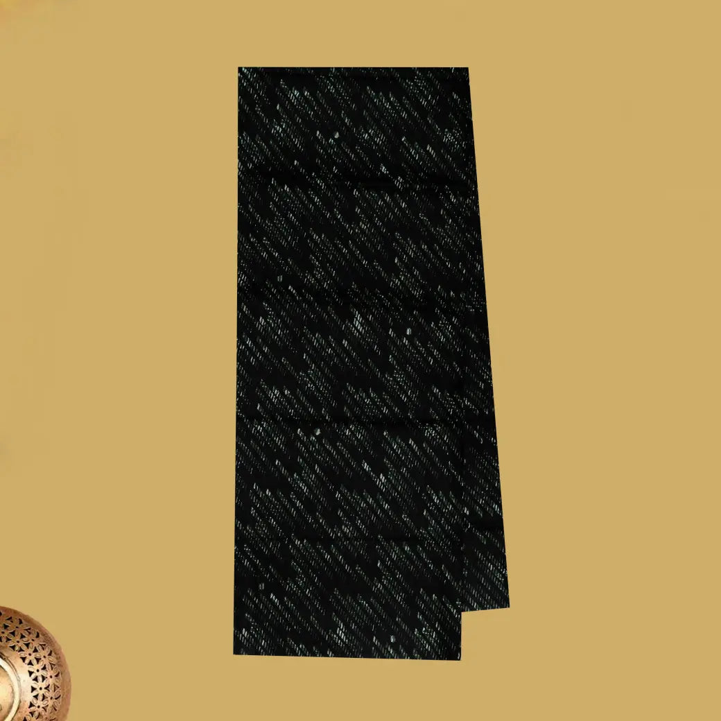 Black with  Green flower design Cotton Printed Lungi