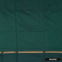 Rani Pink With Bottle Green Premium Quality Kalyani Cotton Saree