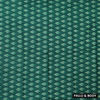 Green Linen Cotton Saree with Contrast Blouse