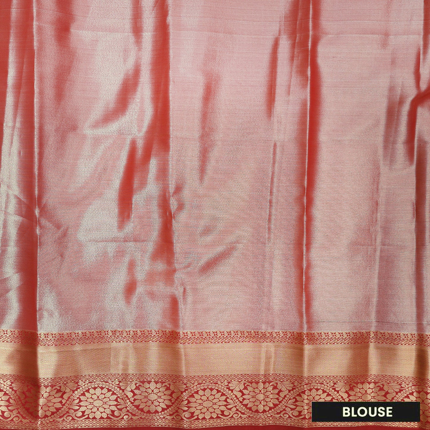Pale Green  with Dark Red Floral Design Tissue Silk Saree
