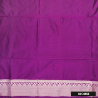 Light Teal Green with Purple Soft Silk Saree