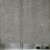 Brownish Grey Color Linen Cotton Saree