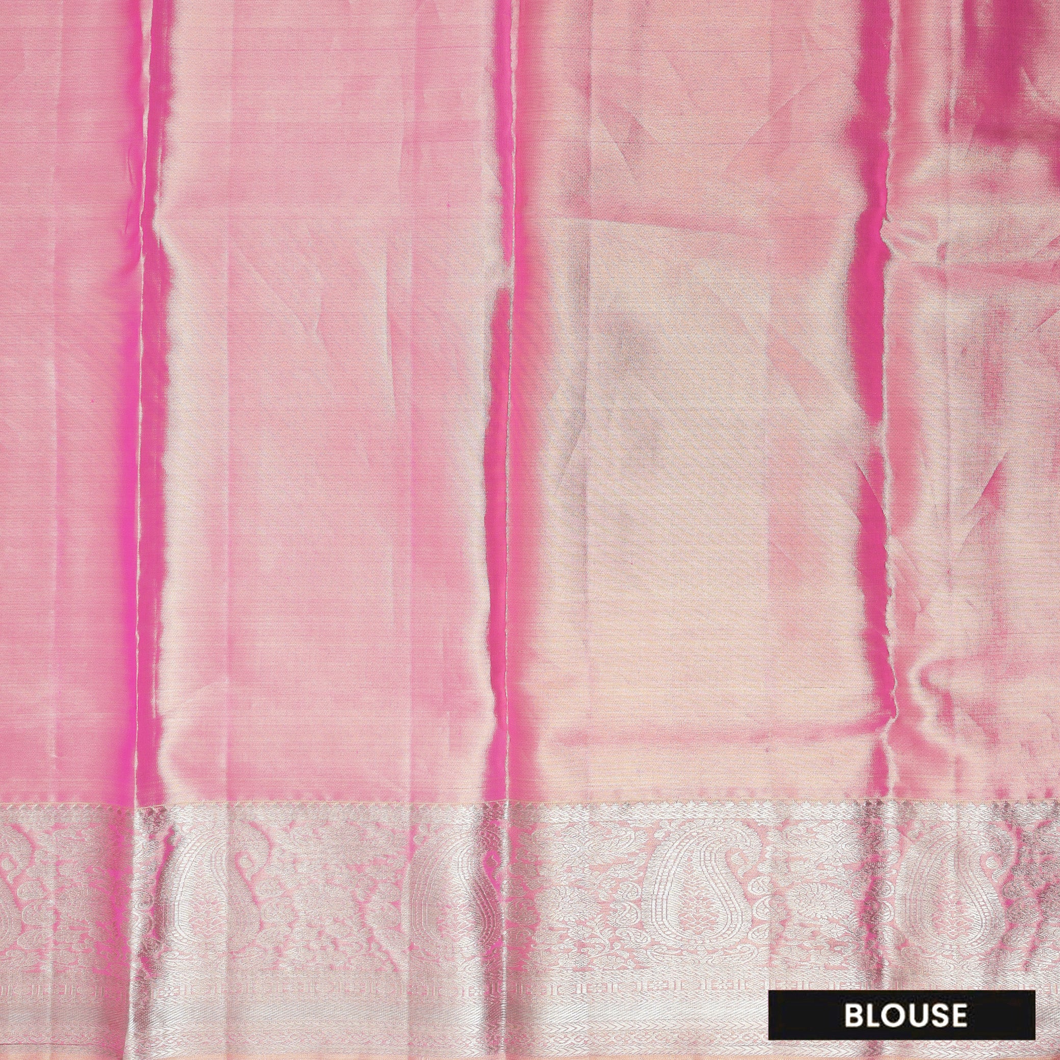 Pink With Golden Zari Border Wedding Silk Saree