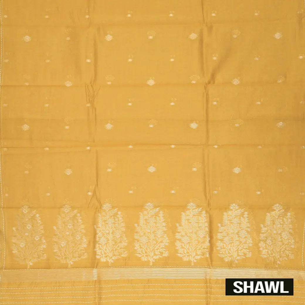 Light Cream with Yellow Ladies Cotton Chudithar Set Material