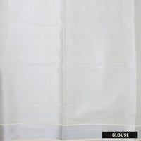Southloom Exclusive Onam Kerala Traditional Fancy Border Floral Cotton Saree (Matching Plain Blouse Included)