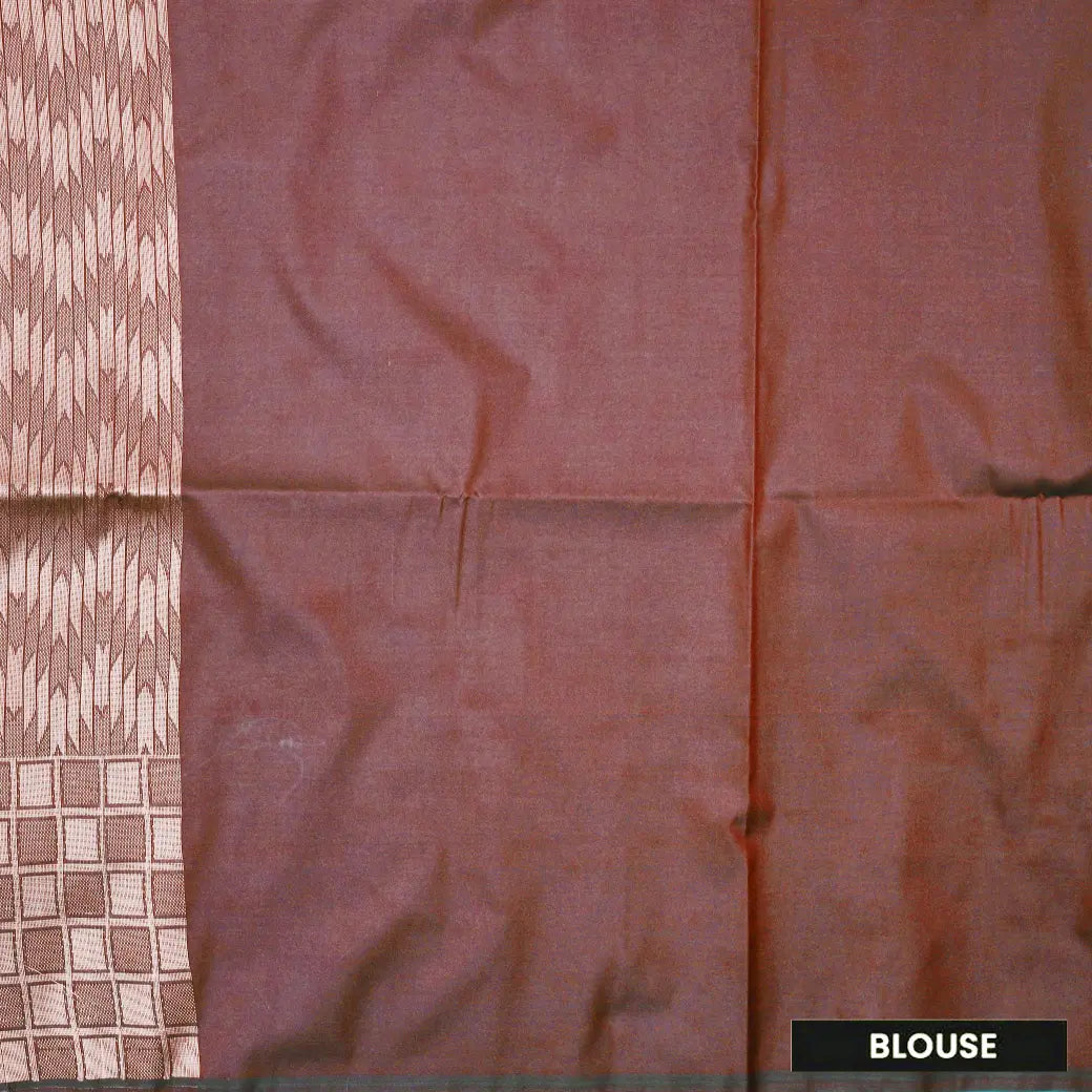 Turquoise green With Brown Soft Silk