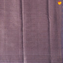 Unique Purple Chanderi Silk Saree with Floral Motifs and Copper Zari Border - Thenianantham