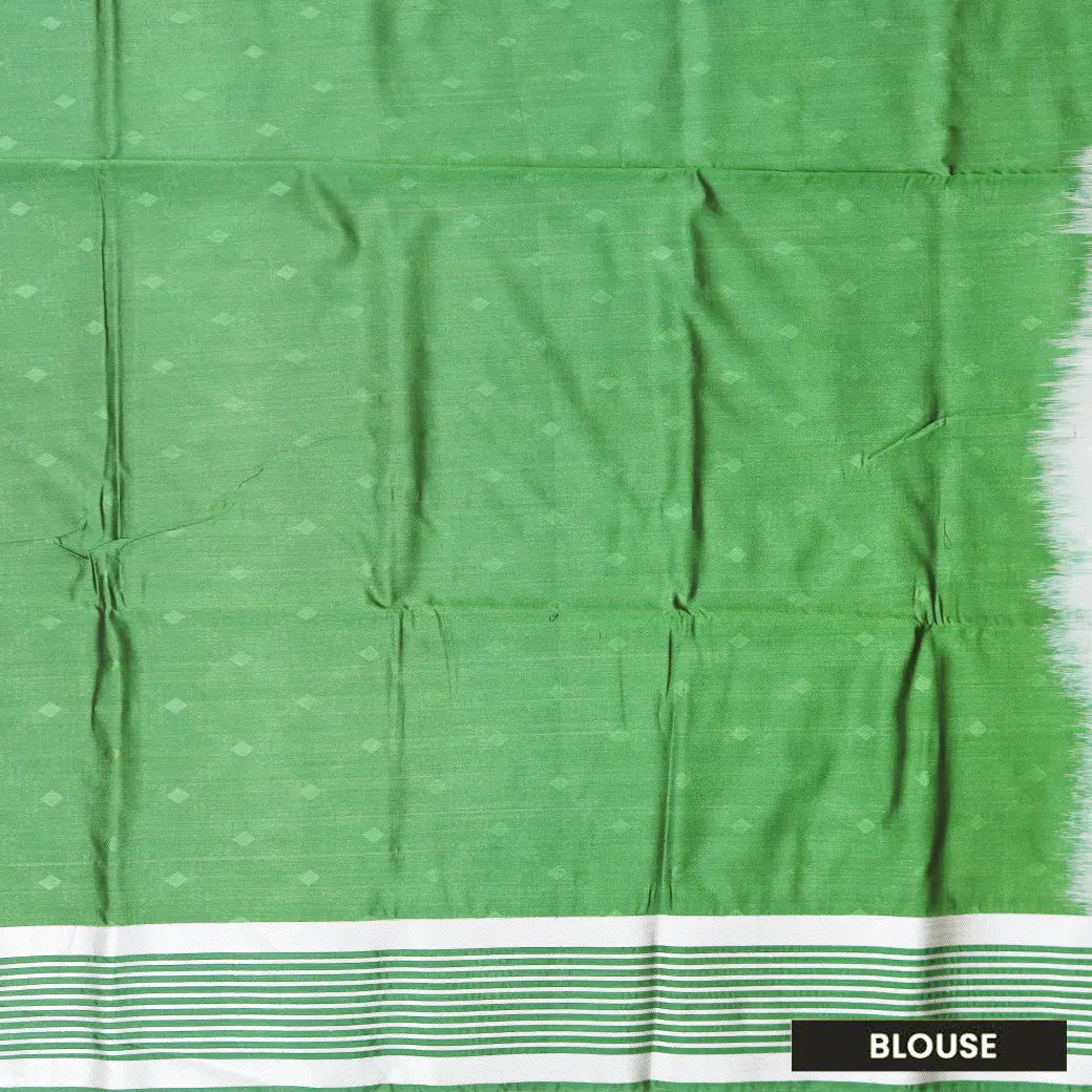 GREY with GREEN Soft Silk Saree