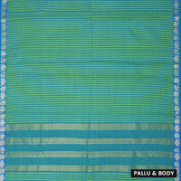 Green Colour Small Checked Pattern Pure Chettinad Cotton Saree without Blouse