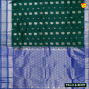 Dark Green with Blue Soft Silk Saree