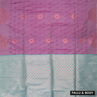 Muted Purple with Aqua Green Soft Silk Saree