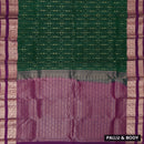 Dark Green With Dark Purple Gold Zari Yuvana Semi Soft Silk Saree
