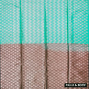 Turquoise green With Brown Soft Silk