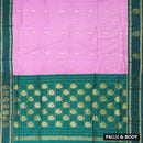 Baby Pink With Green Premium Quality Kalyani Cotton Saree