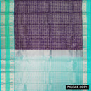 Dark Purple With Teal Green Gold Zari Yuvana Semi Soft Silk Saree