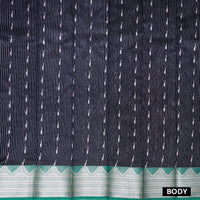 Dark Navy Blue With Purple Silk Cotton Saree