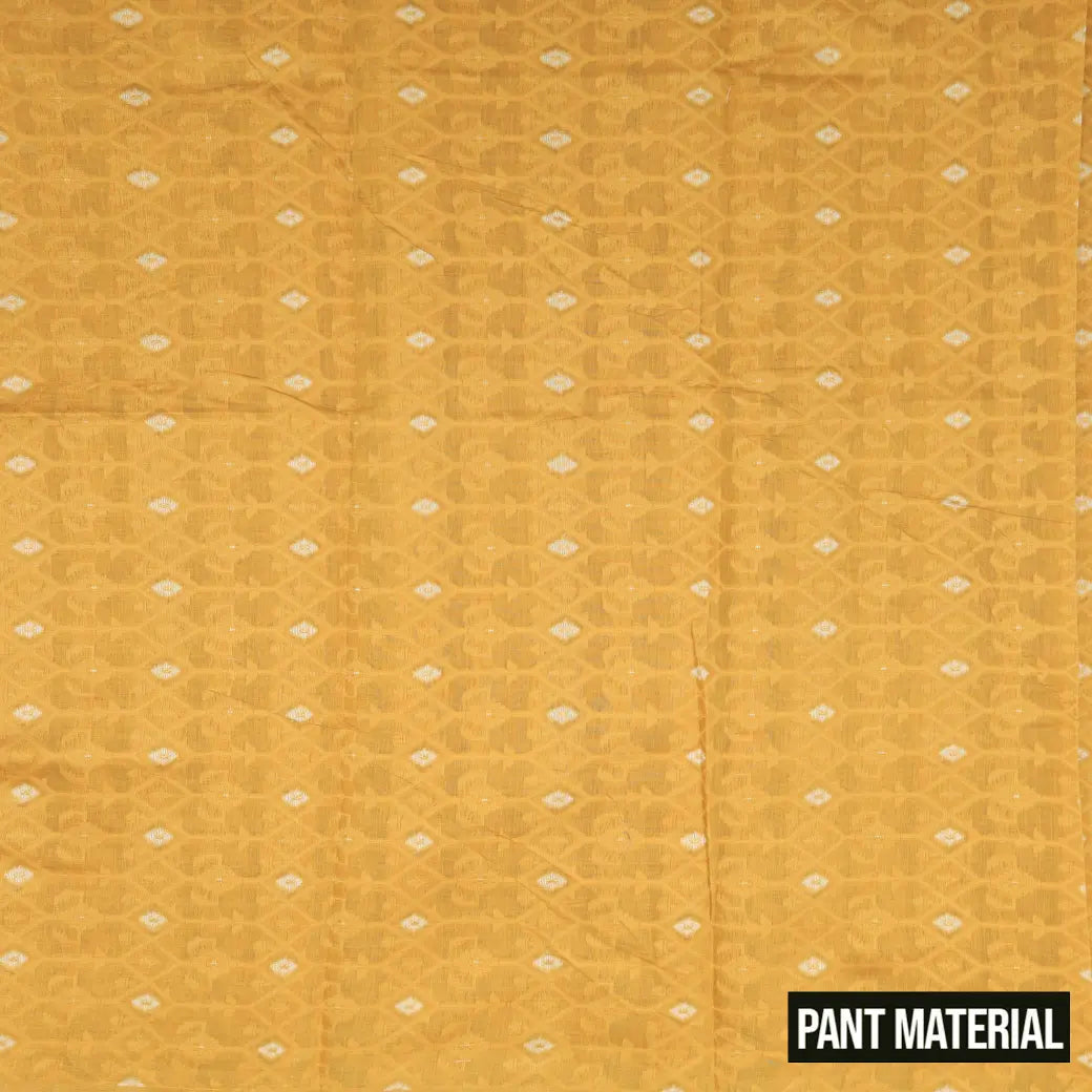 Light Cream with Yellow Ladies Cotton Chudithar Set Material