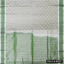 GREY with GREEN Soft Silk Saree