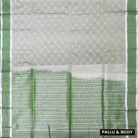 GREY with GREEN Soft Silk Saree