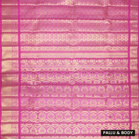 Gold & Light Pink with Light Pink Border Pure Thirupuvanam Wedding Silk Saree - Thenianantham