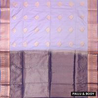 Light Pink with Blue Soft Silk Saree