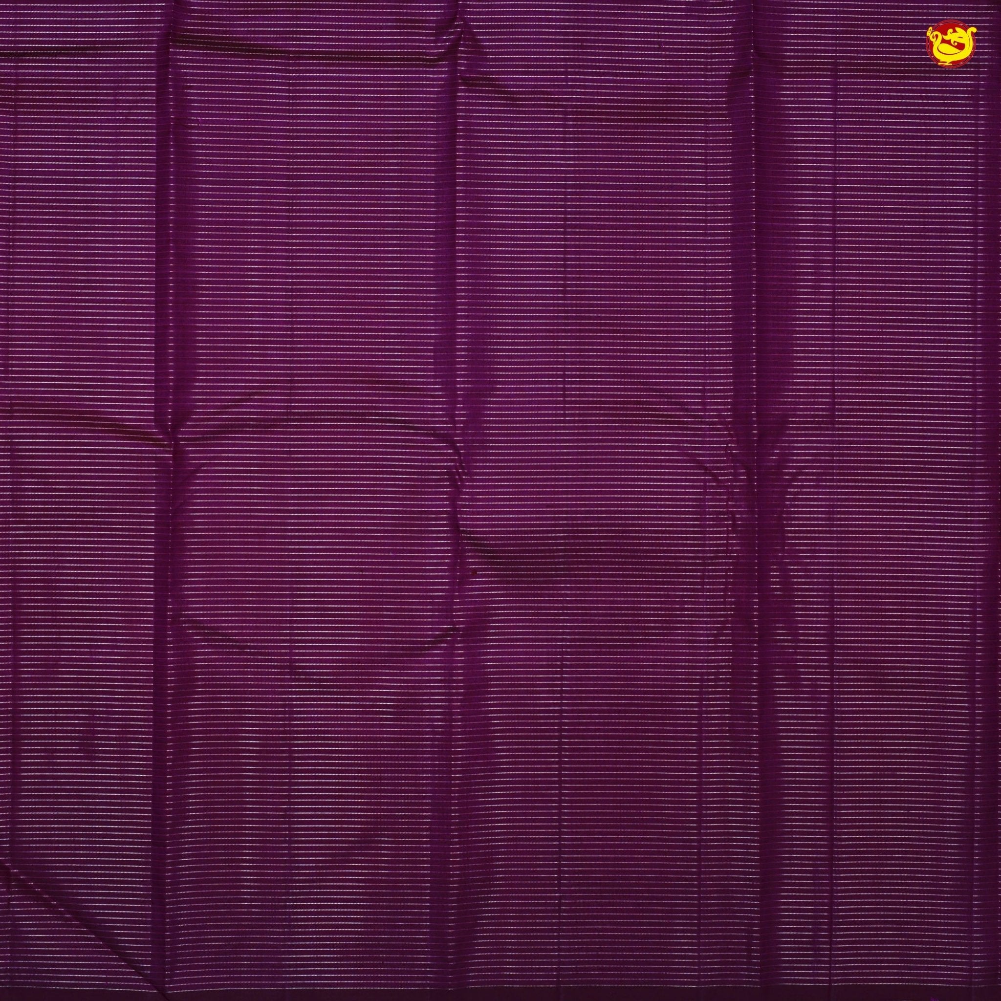 Onion Pink With Wine Checked Motifs and Peacock Buttas Gold Zari Yuvana Pure Soft Silk Saree - Thenianantham