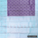 Purple with Sky Blue  Kanchipuram Wedding silk saree