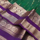 Dark Green With Dark Purple Gold Zari Yuvana Semi Soft Silk Saree