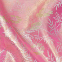 Pink With Golden Zari Border Wedding Silk Saree
