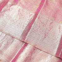 Pink With Golden Zari Border Wedding Silk Saree