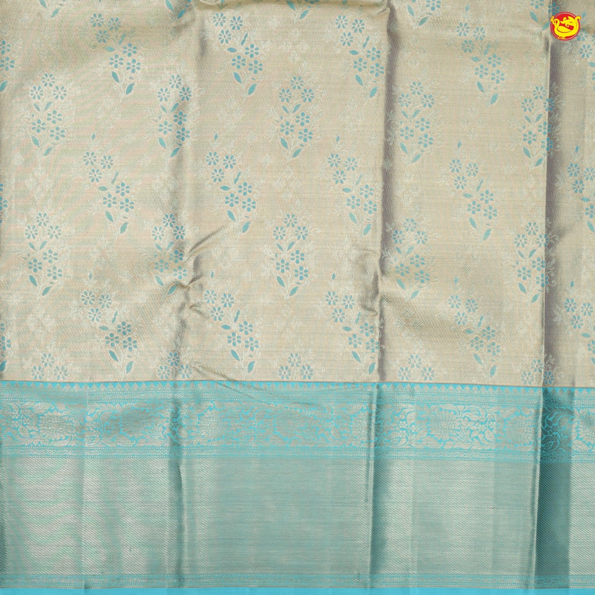 Sea green pure Kanchivaram silk saree - Thenianantham