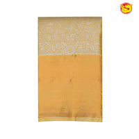 Turmeric Yellow Floral Motifs Tussar Silk Saree - Thenianantham