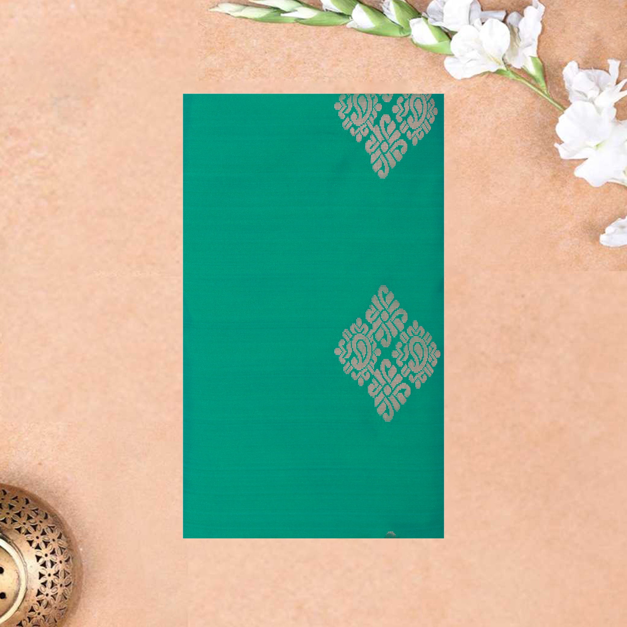 Green with Pink Soft Silk Saree