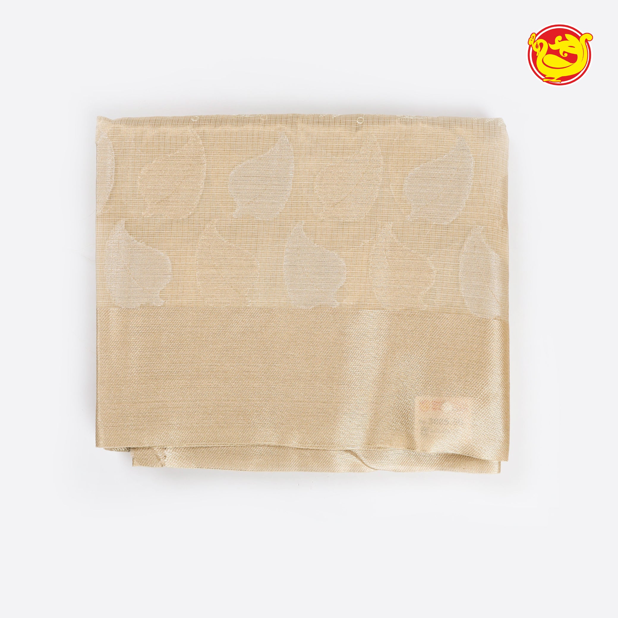 Fancy Tissue saree with woven leaves motif