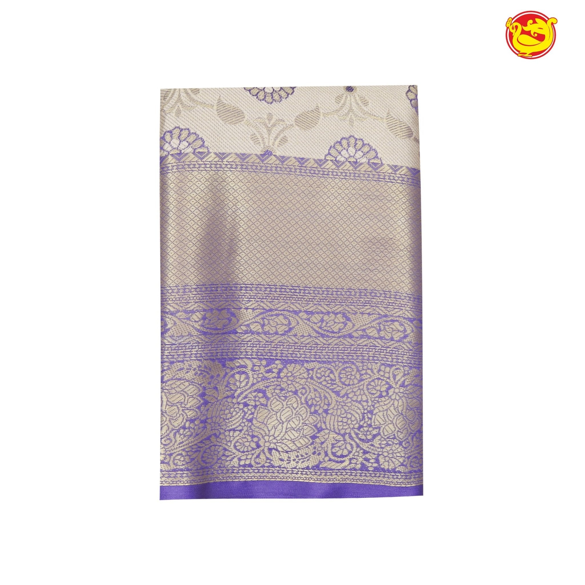 Gold with Lavender Traditional Soft Silk Saree