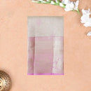 Light Cream with Light Pink Border Floral Design in Gold Zari Tissue Wedding Silk Saree
