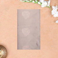 Light Gray with Deep Green Soft Silk Saree