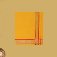 Orange with Gold And Red Border Men's Dhoti