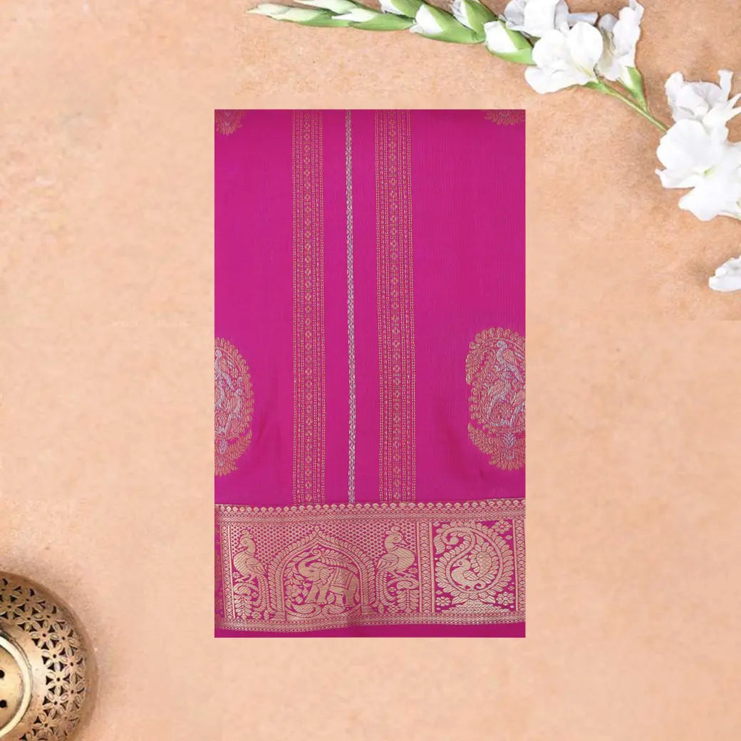 Pink  Colour Soft Silk Saree